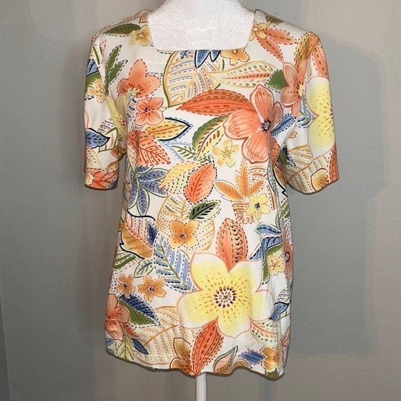 Alfred Dunner Tropical Top Size Small - Picture 1 of 6
